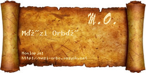 Mázi Orbó névjegykártya